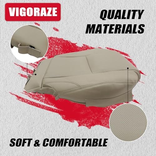 Front Driver & Passenger Bottom & Top Lean Back Replacement Leather Seat Tan