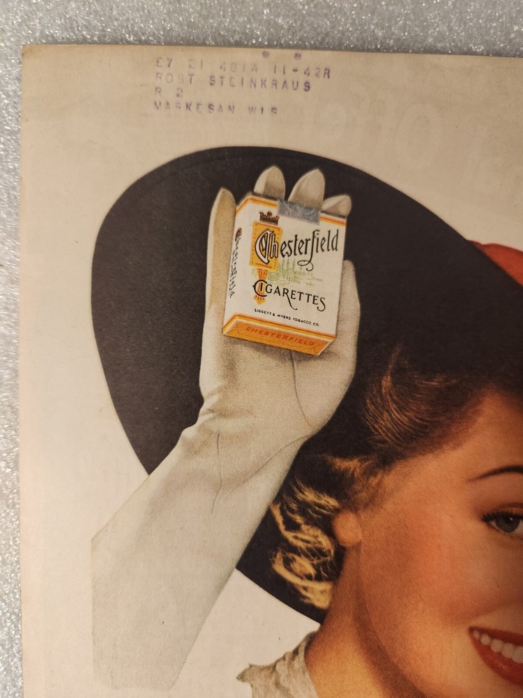 1939 Chesterfields Print Ad My New Year Resolution Chesterfields 4 More Pleasure