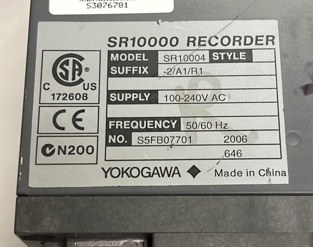 YOKOGAWA,SR100004,COMPACT RECORDER