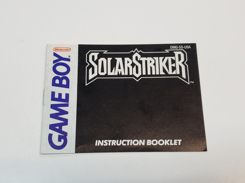 Solar Striker Original Authentic Nintendo Game Boy Box & Manual *