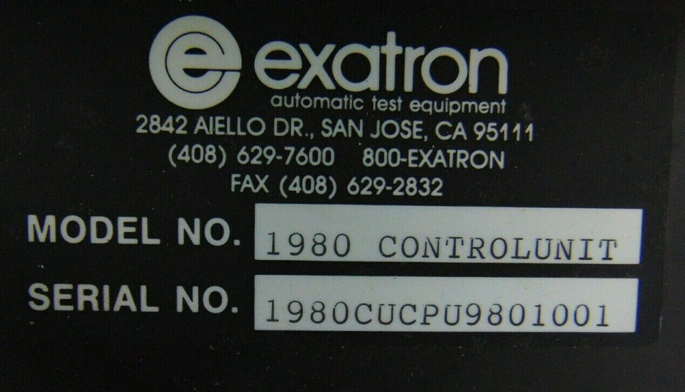 Exatron 1980 Controlunit IC Test handler Laser Controller *Untested Sold As Is