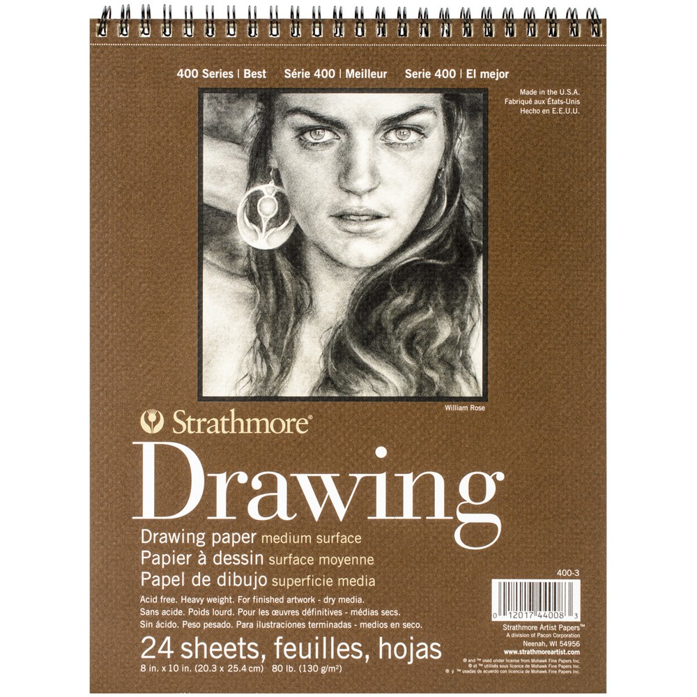 Strathmore Medium Drawing Spiral Paper Pad 8"X10"-24 Sheets