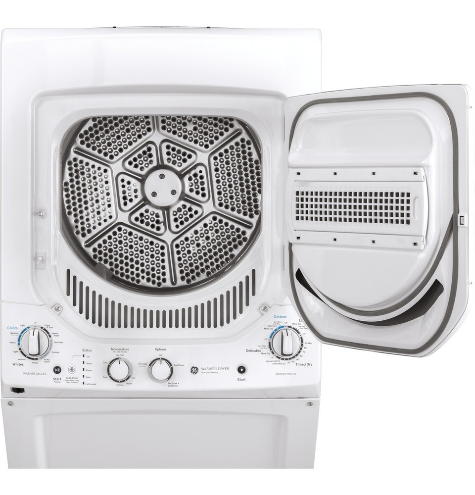 GE Unitized Spacemaker GUD24ESSMWW 24" White Electric Laundry Center NOB #158366