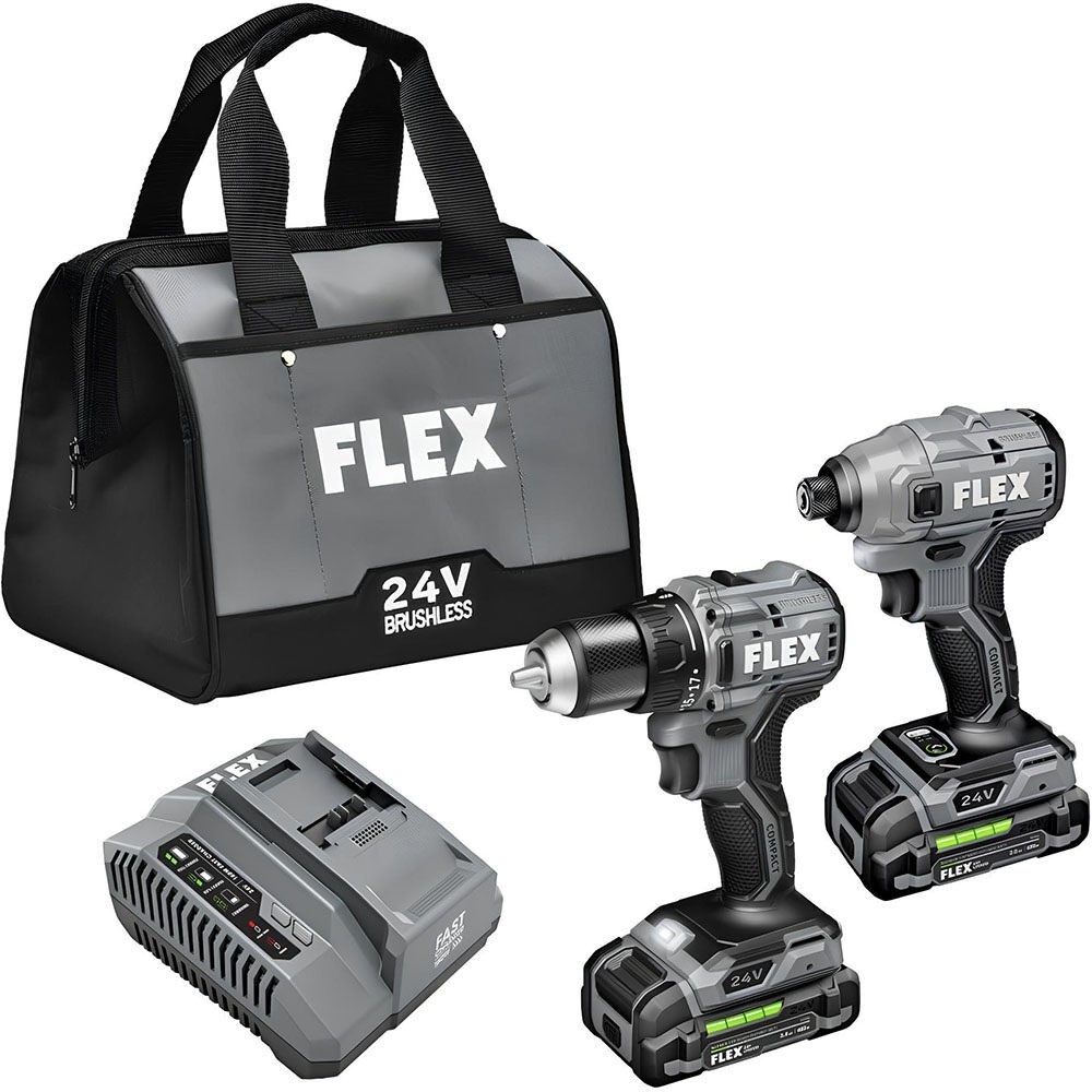 FLEX 24V Cordless Compact Drill Driver and Impact Driver Combo Kit