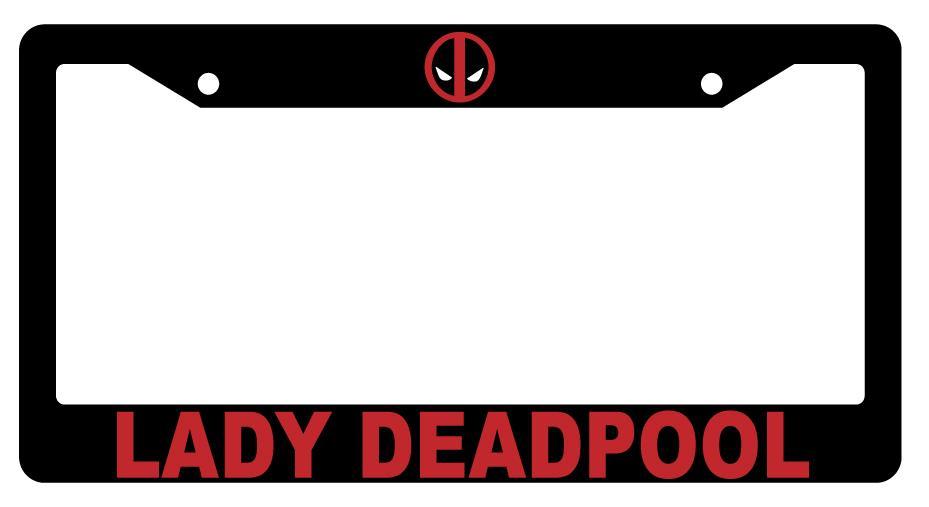 Black Lady Deadpool (DESIGN 1) License Plate Frame Auto Accessory Deadpool