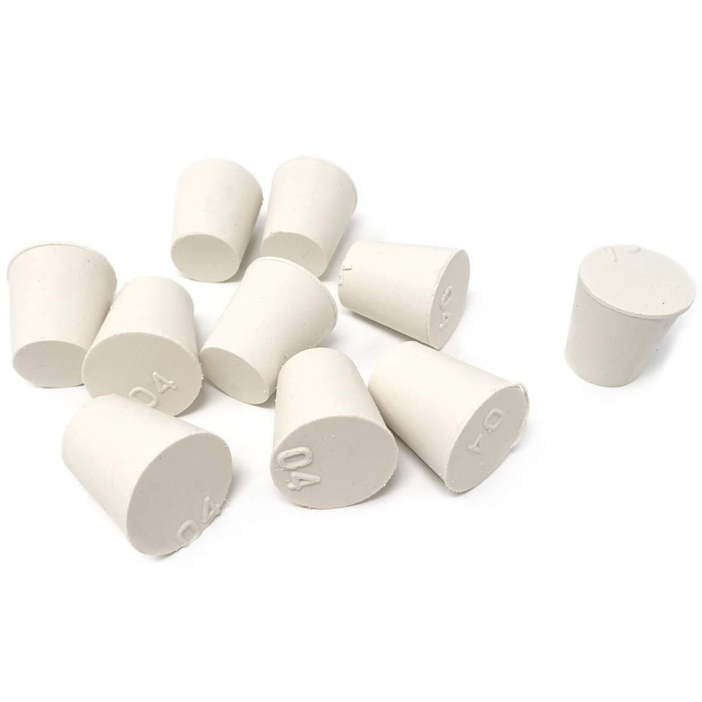 10PCS 4# Tapered White Solid Rubber Stopper Rubber Plug 26x19x28mm