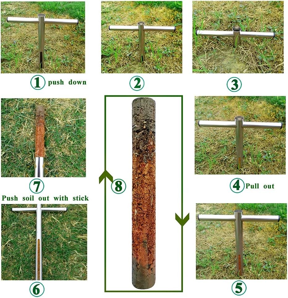 Soil Sample Probe 12 Inch with T Handle, Sampler Tool, Test Kit,...