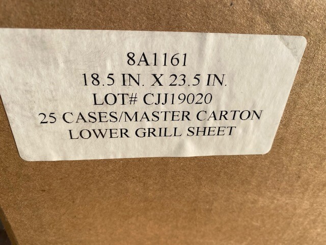 (Case of 150 Sheets) Lower Surface Grill Release Sheets 18.5" x 23.5"