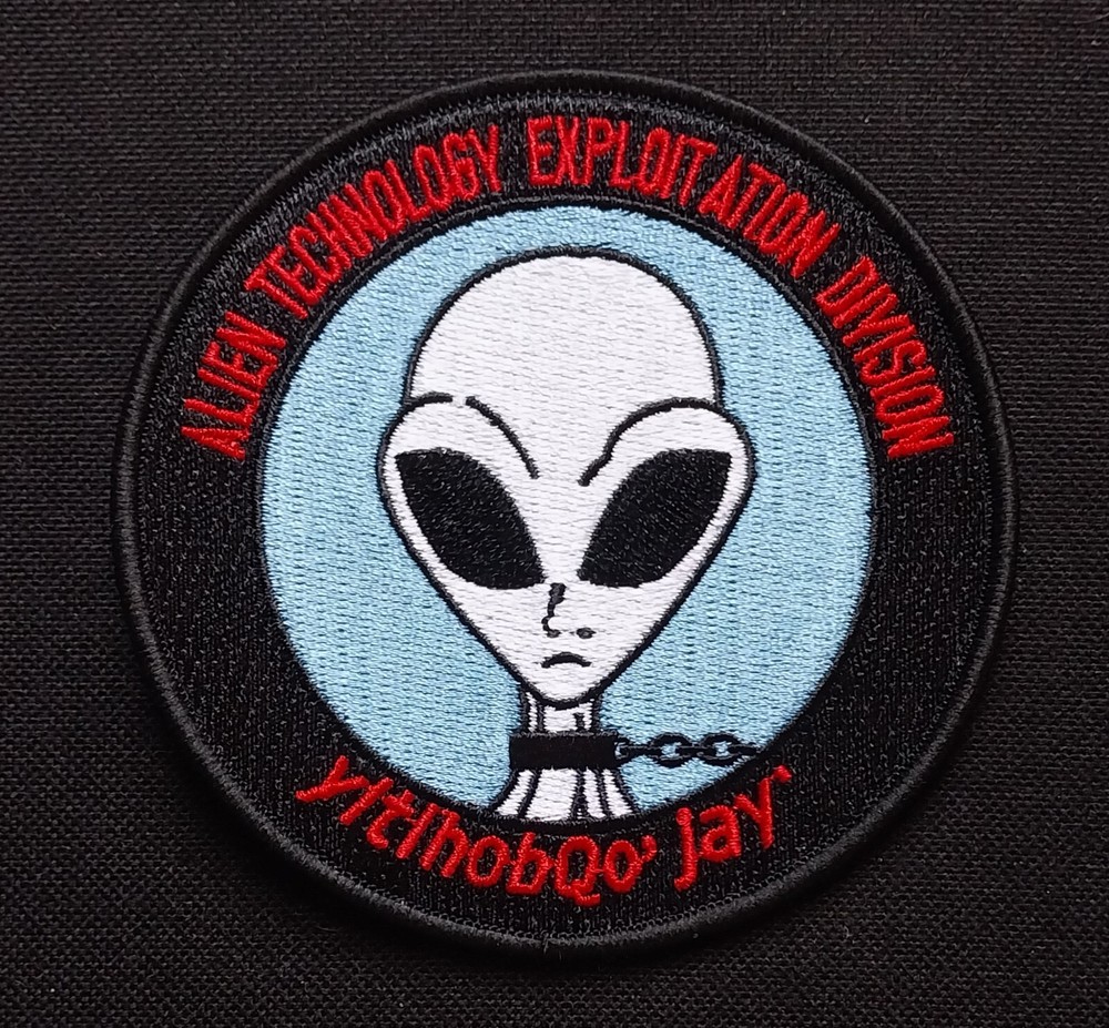 Embroidered Iron On Secret ALIEN Patch Technology Exploitation Division