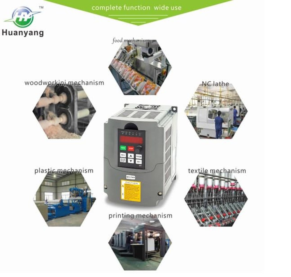 Huanyang VFD,single to 3 Phase,Variable Frequency Drive,2.2kW 3HP 220V input ...