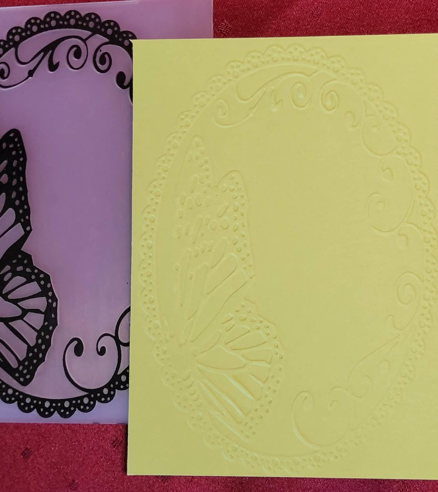 Butterfly in oval embossing folder- Generic
