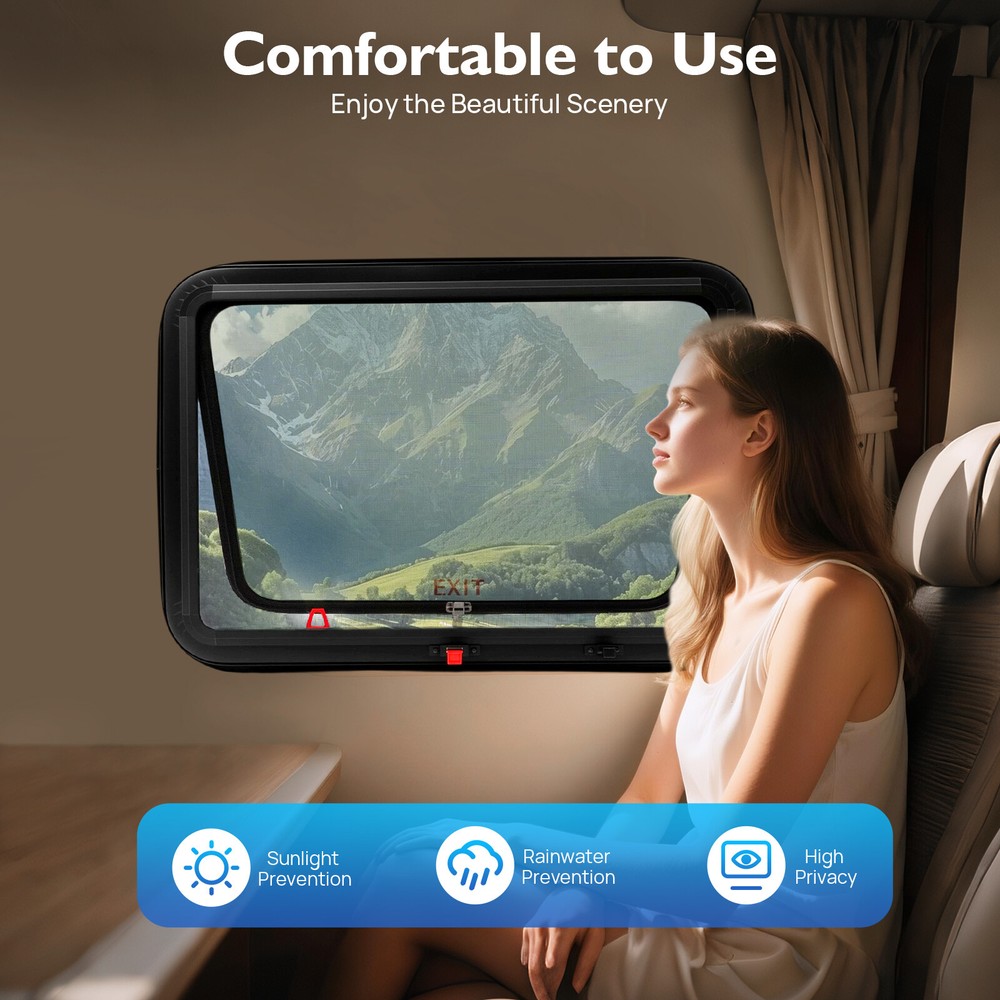 90° Caravan Venting Window RV Push Out Window Trailer Exit Window Rectangular US