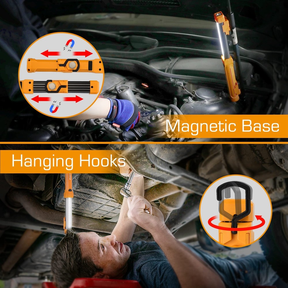 EverBrite 2-PACK 1000LM LED Work Light Rechargeable Work Light 4 Lighting Modes