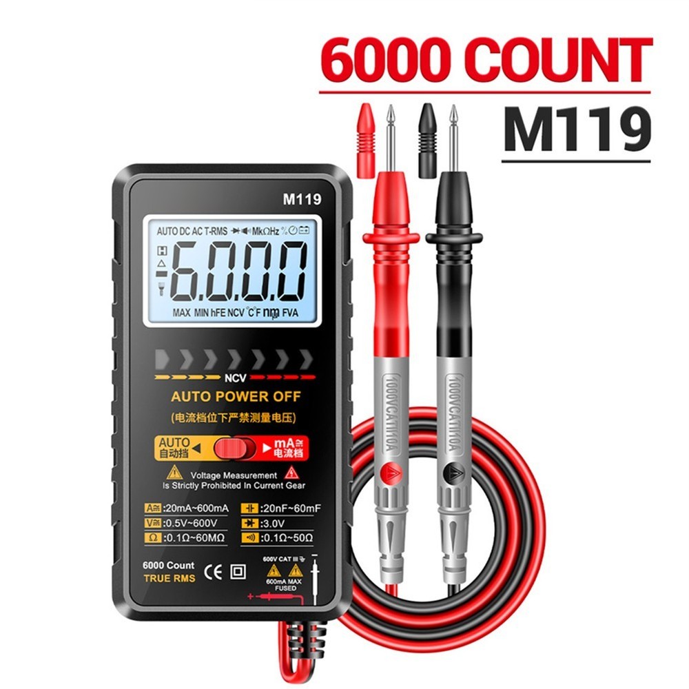 M119 6000 Count Digital Meter with Flashlight for Convenience During Testing