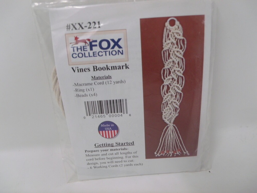 The Fox Collection VINES MACRAME BOOKMARK Kit