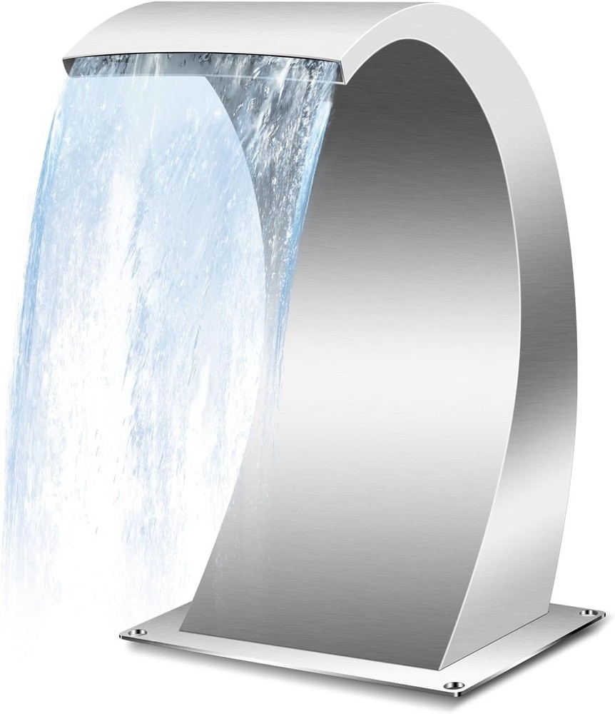 NEW Pool Waterfall Fountains,Stainless Steel Rectangular Pool Waterfall Spillway