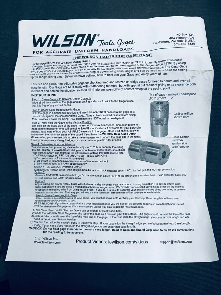 L.E. Wilson Case Gage 17 Remington