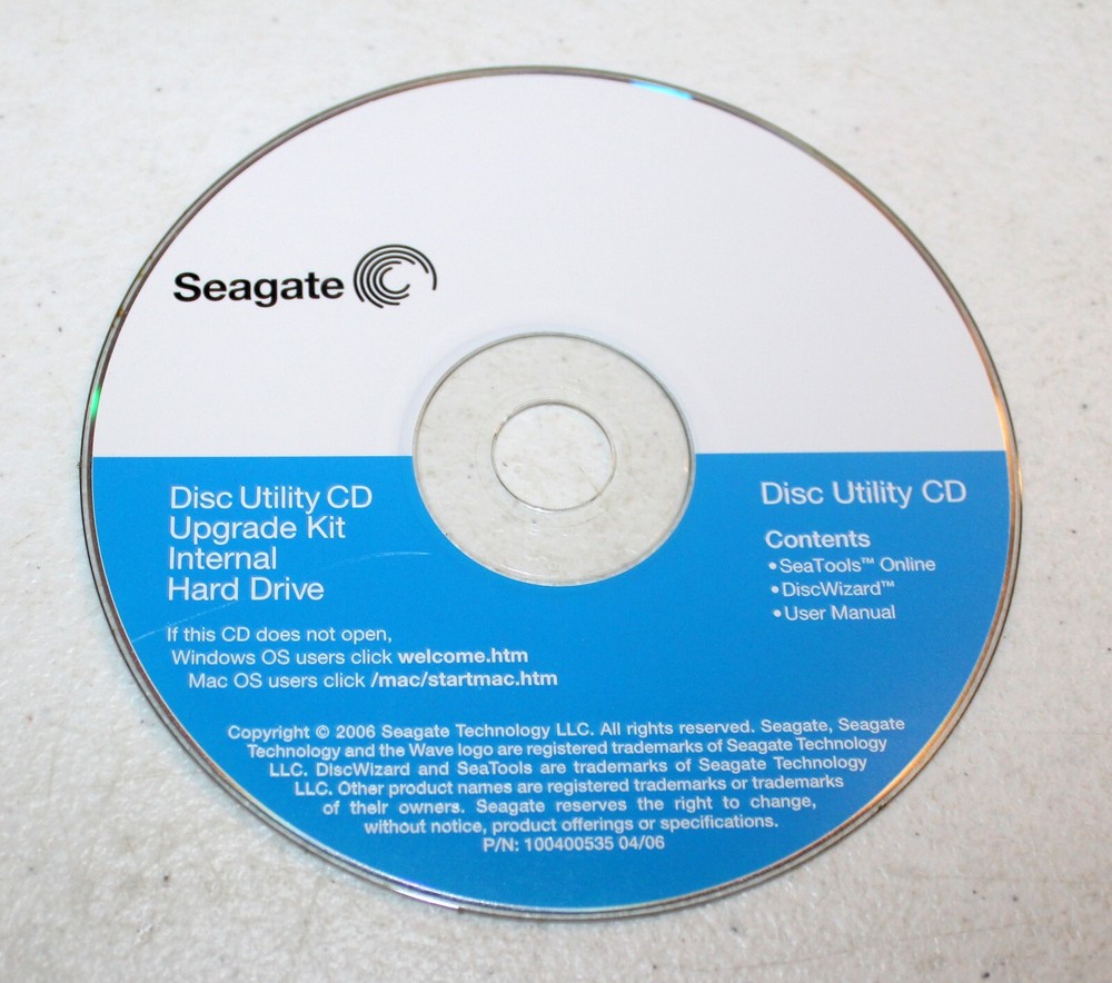 Seagate Disc Utility Upgrade Kit Internal Hard Drive CD (2006) Disc Only