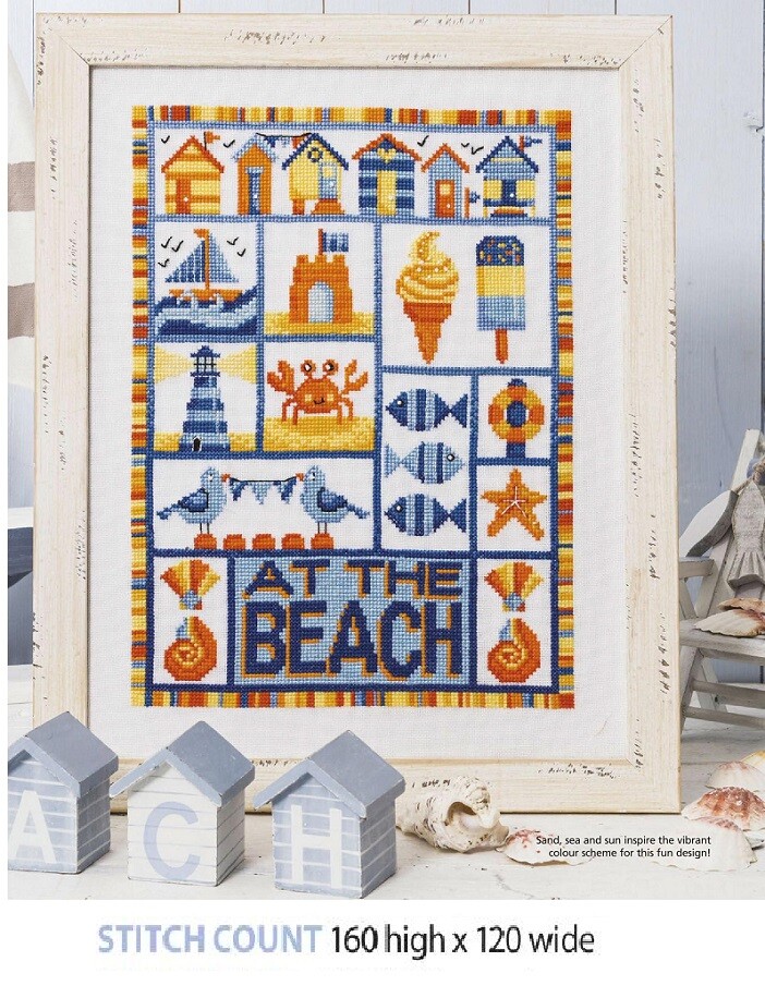 BEACH SAMPLER CROSS  STITCH PATTERN ONLY   ALS    AQ