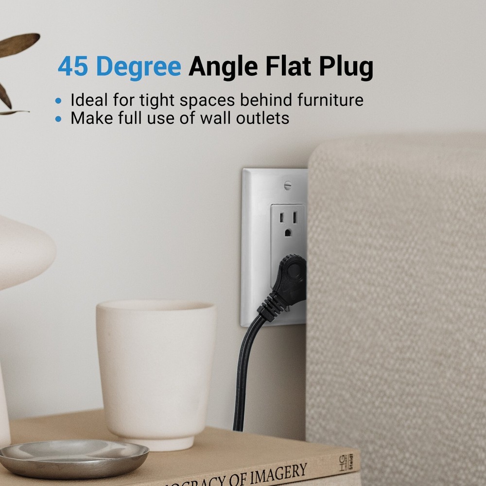 DEWENWILS 12 FT Extension Cord with Multiple Outlets ON/Off Switch Flat Plug