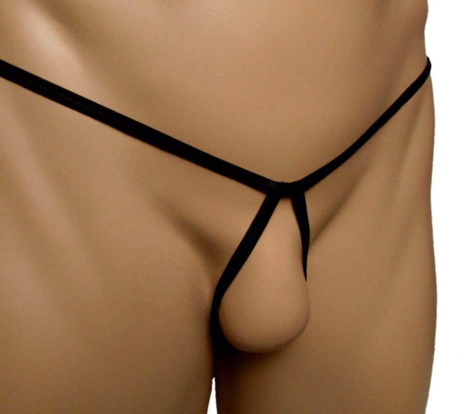 Barely There Men's String T-Back Thong -Strap Front String Underwear-Sexy-String
