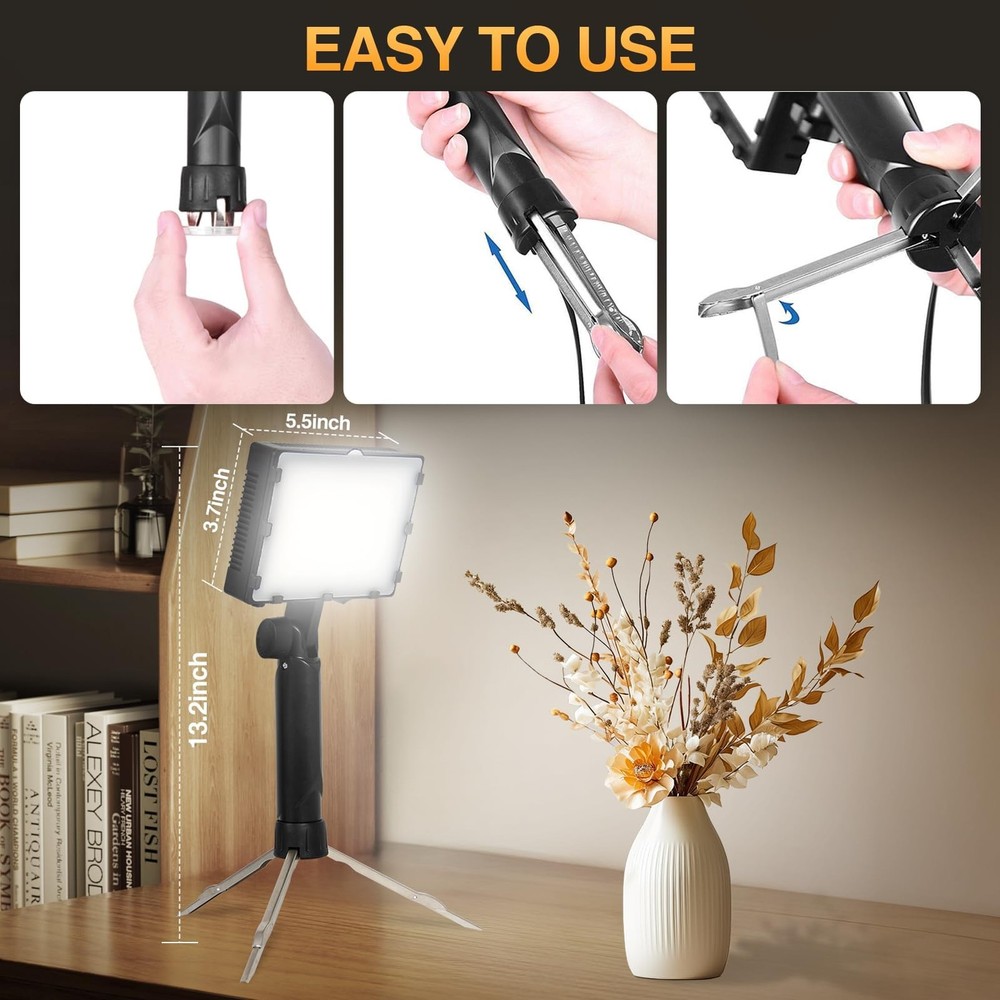 Portable Photography Lighting Kit 60 LED Continuous Studio Lights 2 Pack