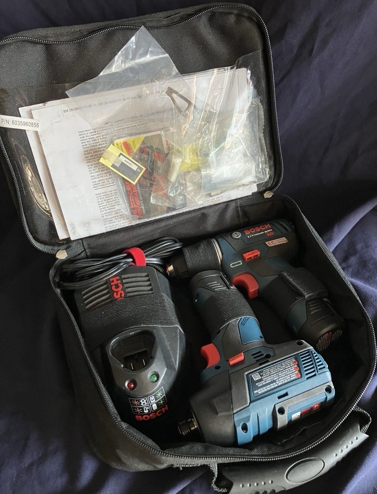 Bosch 12v tools combo set, 3/8” Drill & 1/4” Impact Drill