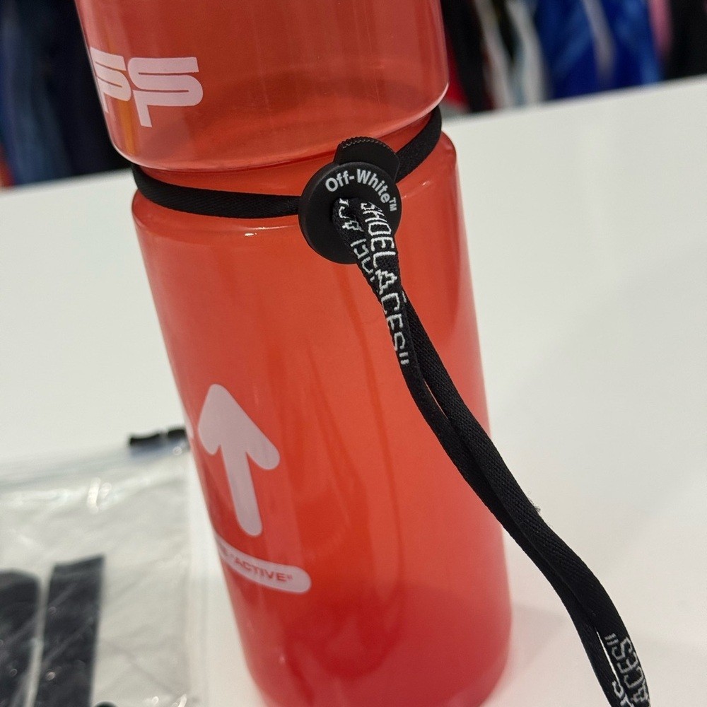 Off-White Red Water Bottle w/strap Brand New