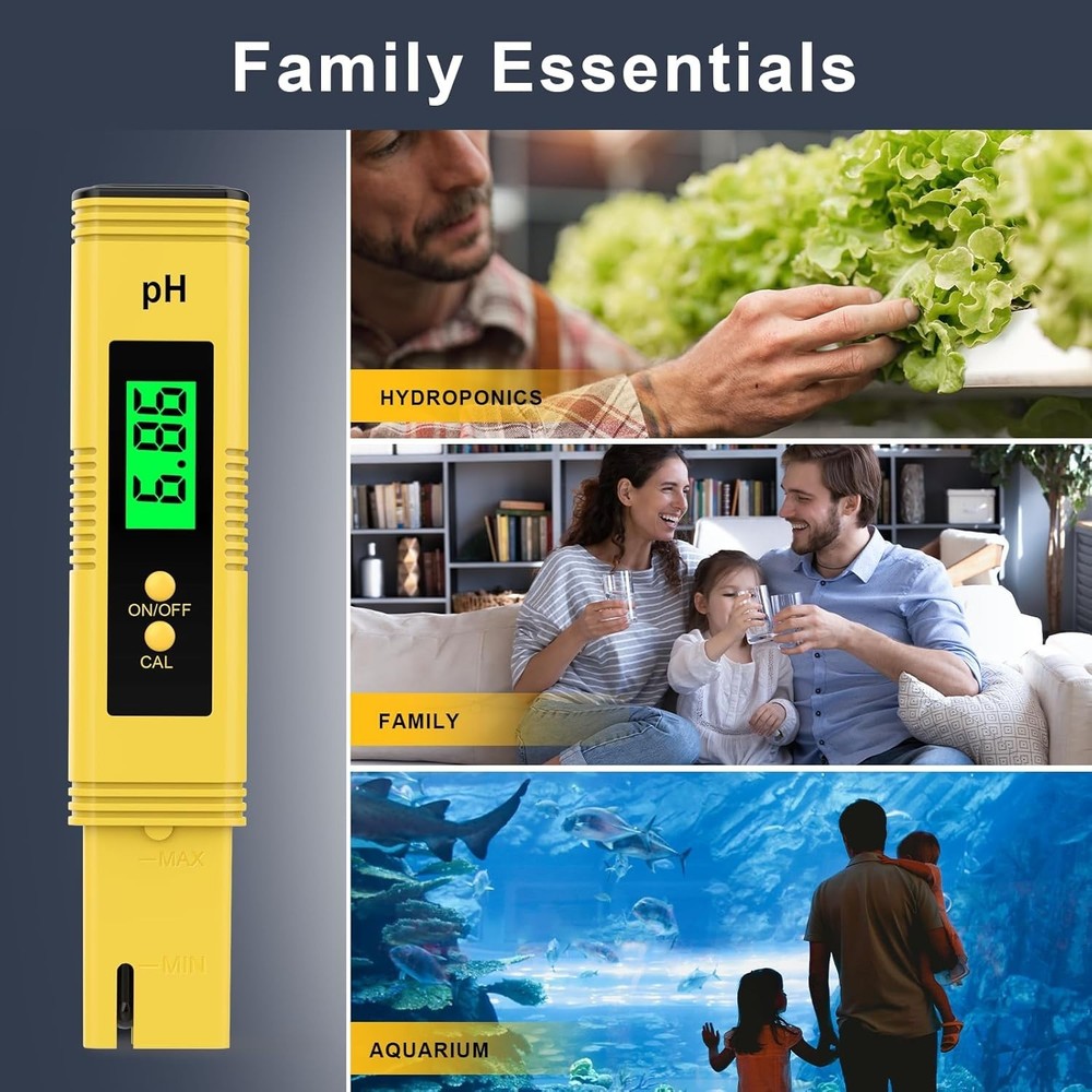 2025 pH Meter with Certification - Perfect for Hydroponics, Pools & More
