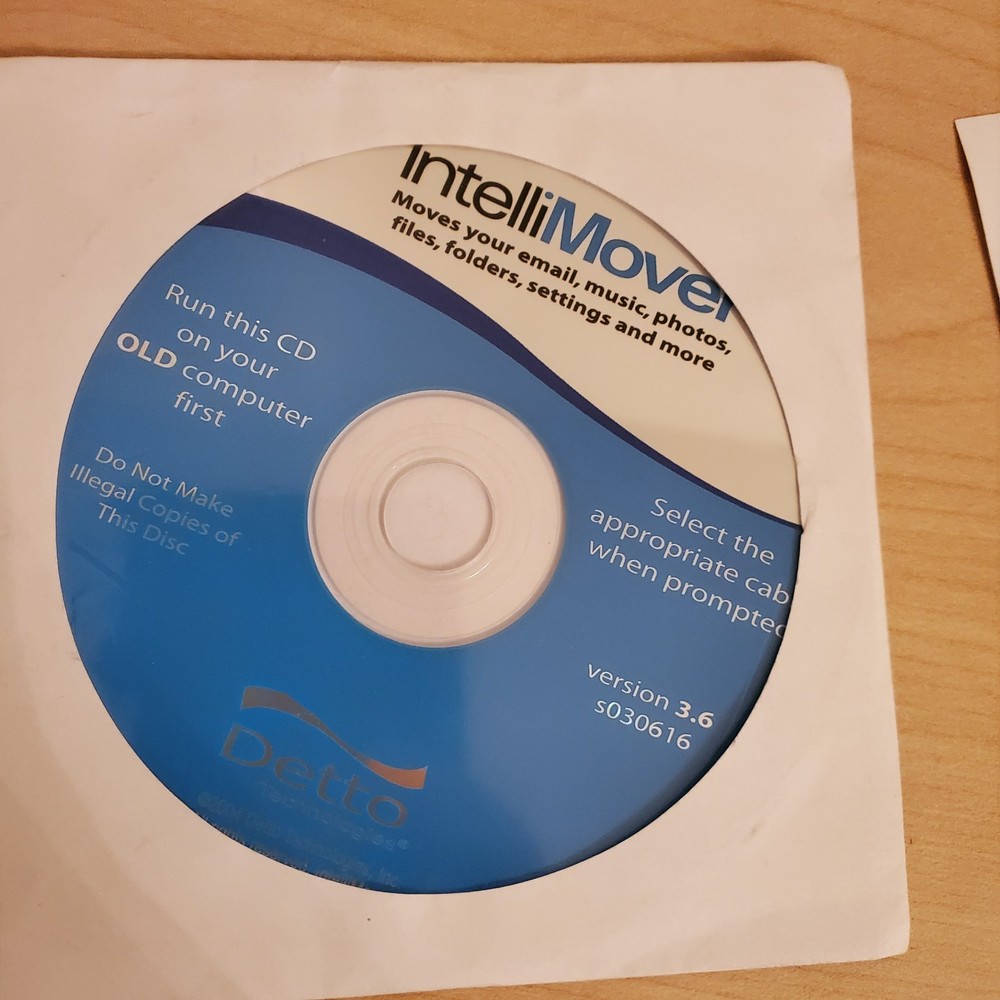 Detto Technologies / INTELLIMOVER / PC to PC DATA TRANSFERRING CD-ROM 2004