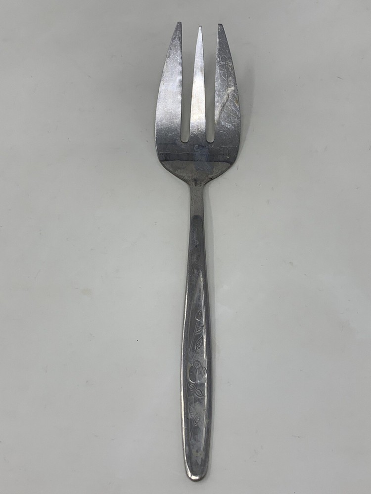 PLAIN COLD MEAT SERVING FORK BY TOWNE HALL STAINLESS INOX KOREA