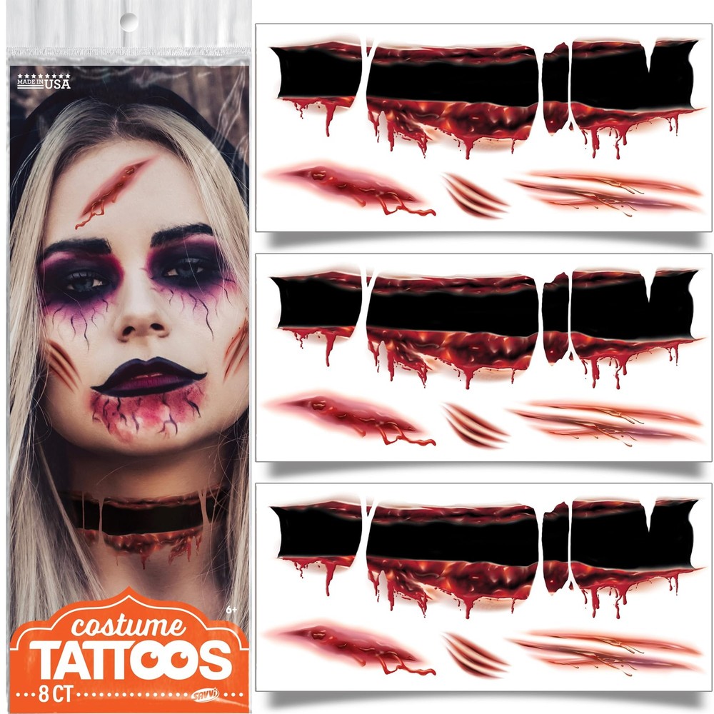 Halloween Ripped Neck Tattoo