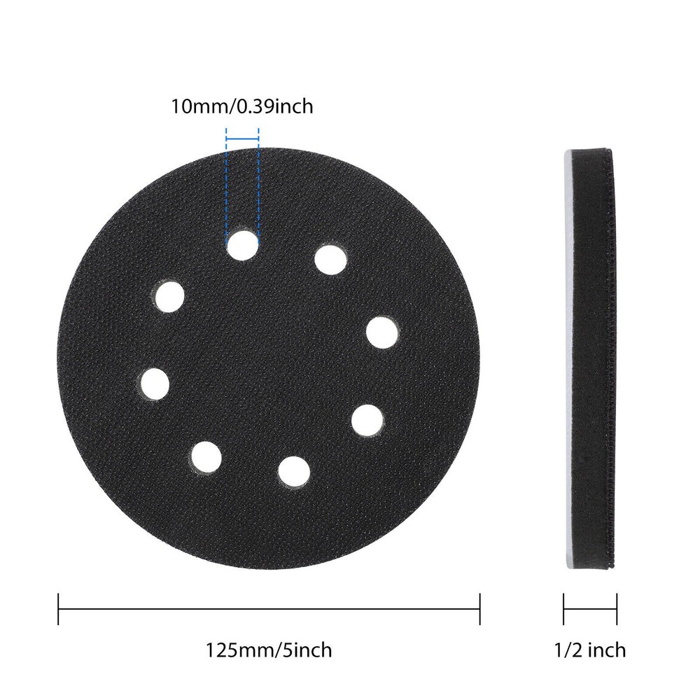 2PCS 5in Hook Loop Foam Cushion Interface Sanding Disc Sander Buffer Backing Pad