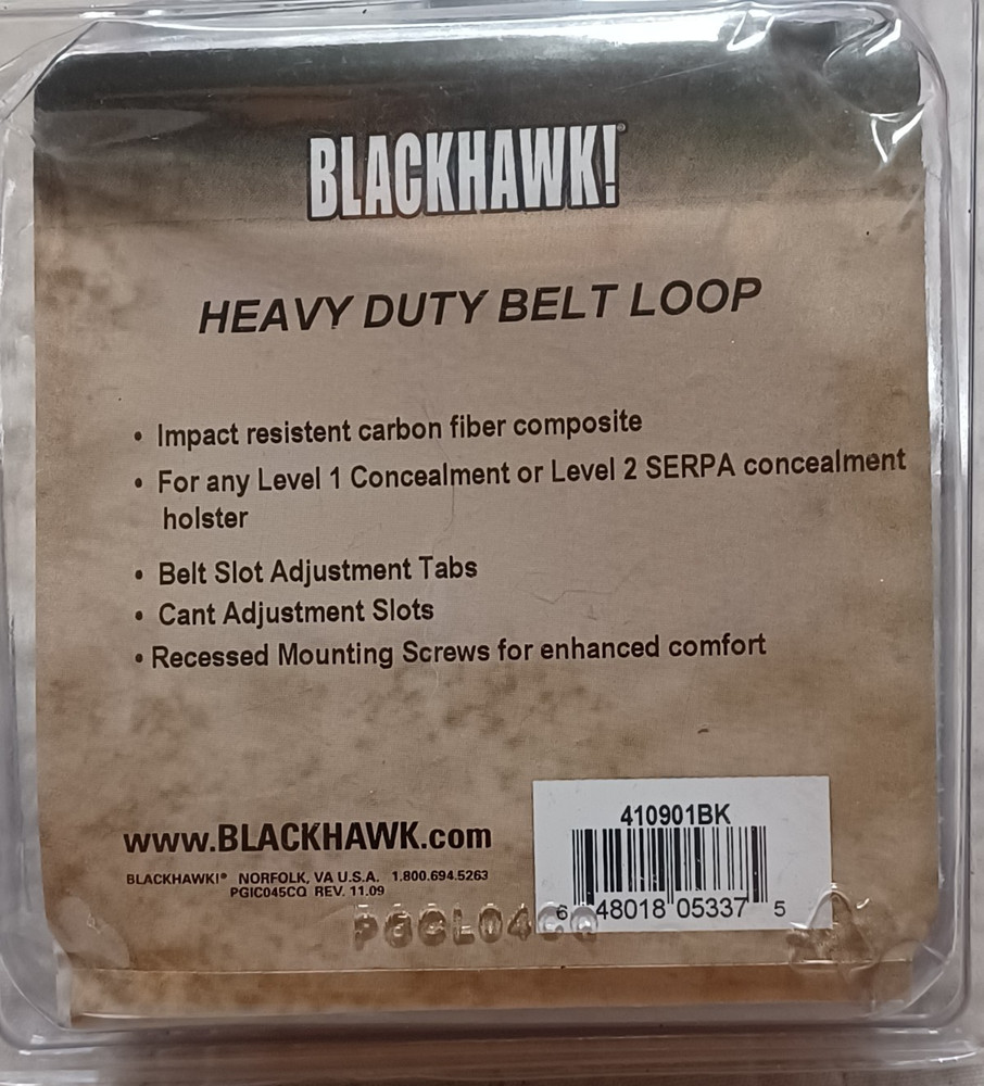 USGI Blackhawk Heavy Duty Belt Loop Holster Mount Used