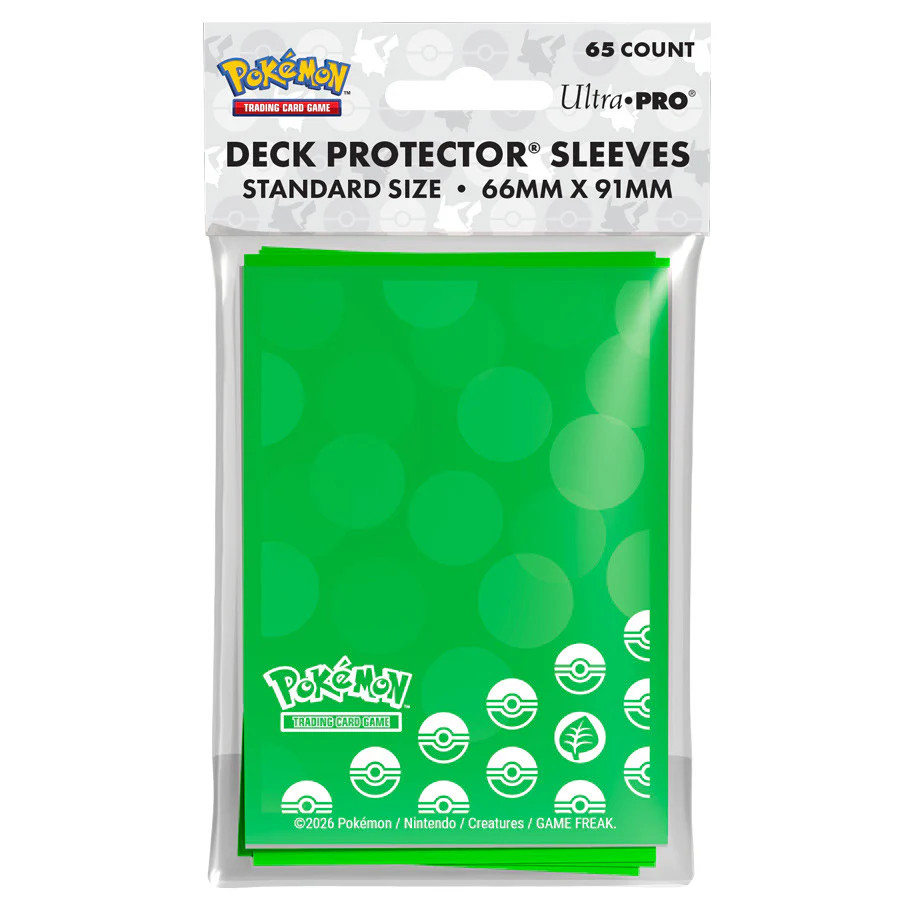 Pokemon Standard Card Sleeves - Grass Type Energy (65 Count)