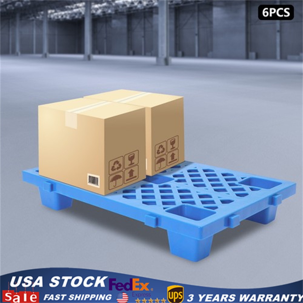 100kg/220.46lbs 6 Pcs Interlocking Storage Plastic Pallets Rectangular Pallets