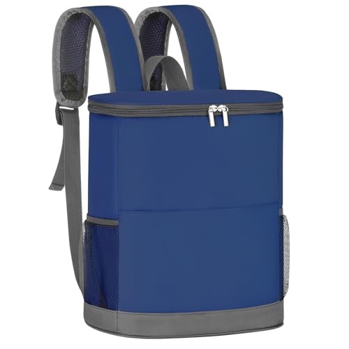 Insulated Cooler Backpack 30 Cans - Leak Proof Beer Backpack Lightweight Blue