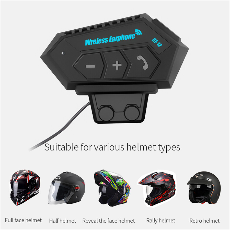Wireless Bluetooth 5.0 Motorcycle Helmet Headset Hands-free Anti-interference