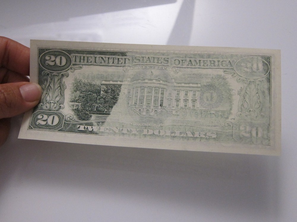 1985 $20 Printing Error on Back #L24636187K