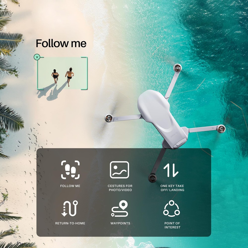 GPS Drone with 2K EIS Camera for Adults,Foldable RC Drones Auto Grey