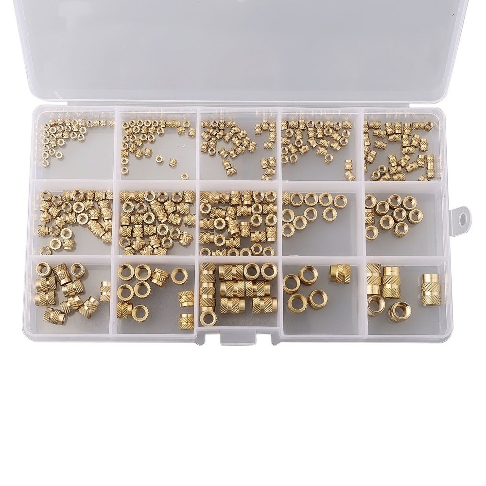 15 Sizes 300 Pcs 7 Models Threaded Inserts Brass Threaded Threaded Knurled