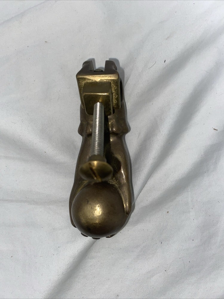 Antique Brass Hand Door Knocker. P. Missing Hardware