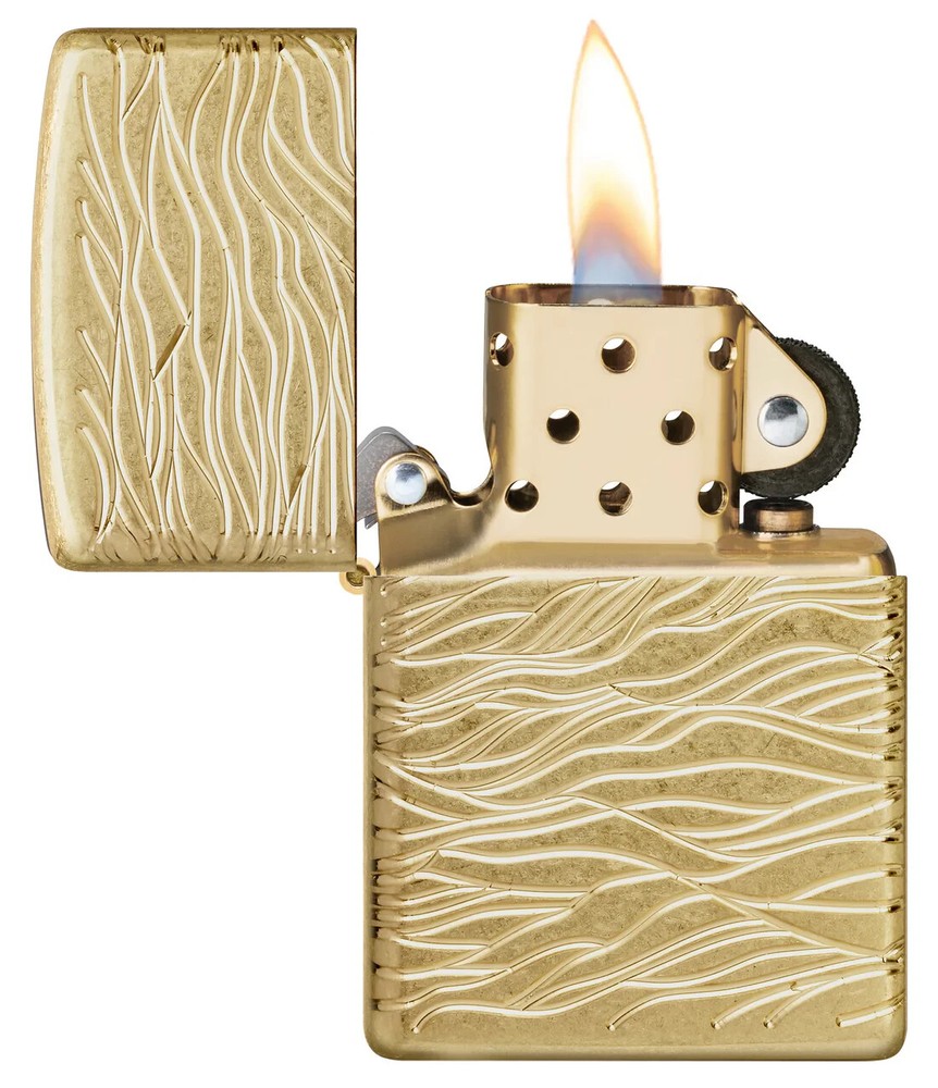 Zippo Armor Tumbled Brass Multicut 46273