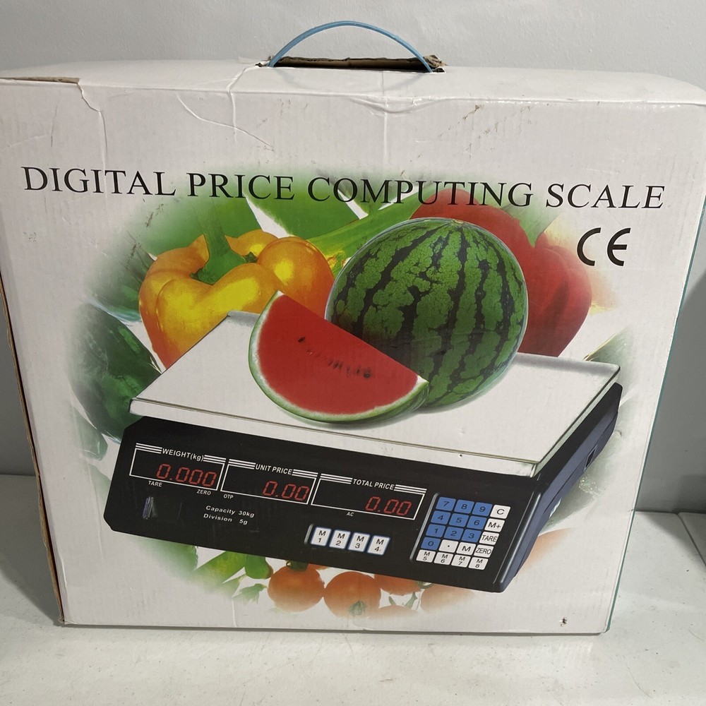 ACS-30 40kg/5g Digital Price Computing Scale for Vegetable US Plug Silver Black