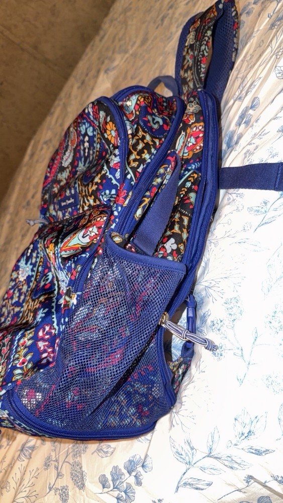 Vera Bradley Backpack Blue Multicolor Canvas Adjustable Straps