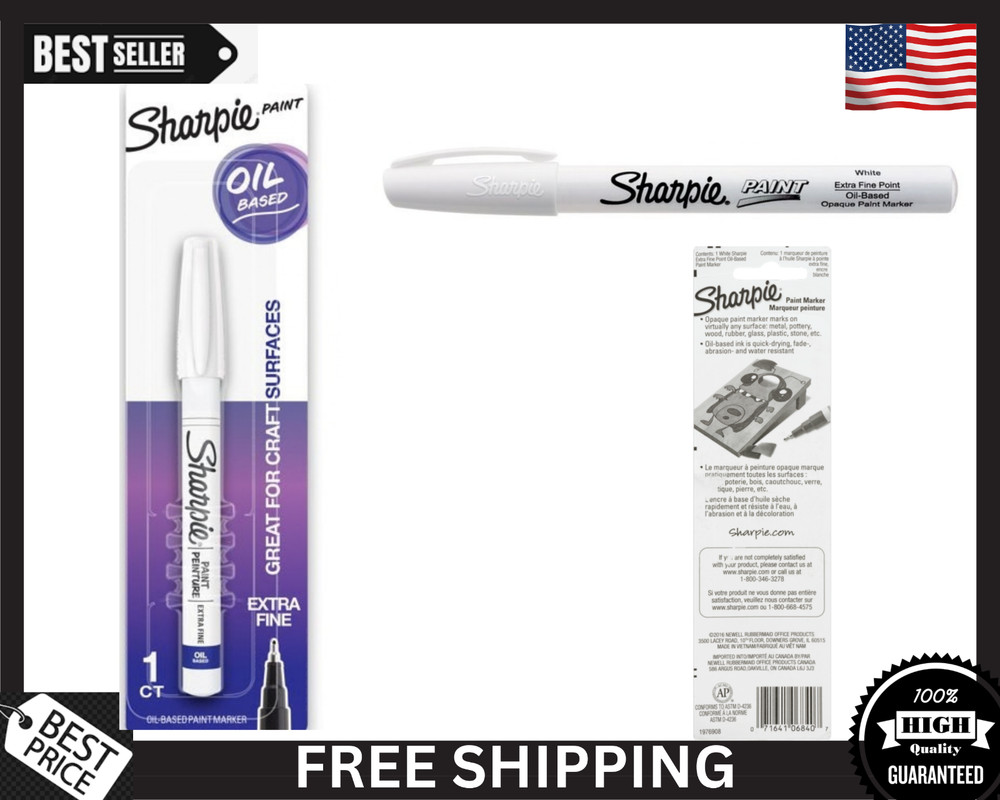 Sharpie Oil-Based Paint Marker, Extra Fine Point, White, 1 Count