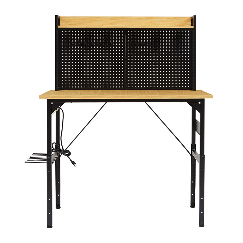 48''L Adjustable Workbench with pegboard Wooden Desktop Workbench 1600 lbs
