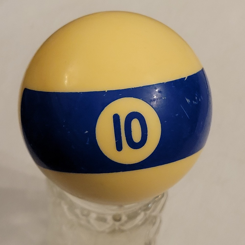 Vintage Number 10 Blue Broken Striped Replacement Pool Ball