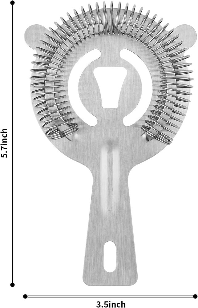 Tifanso Cocktail Strainer Bar Tools - 2PCS with High Silver