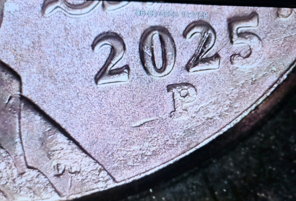 2025 P Jefferson Nickel Uncirculated Errors Obverse DW Initials Are Filled